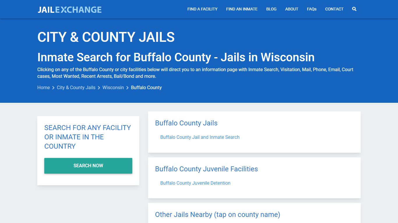 Inmate Search for Buffalo County | Jails in Wisconsin - Jail Exchange